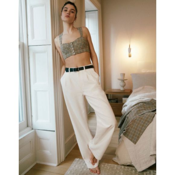 Madewell Denim - Madewell The Harlow Wide Leg Jeans Womens High Waist Pleated Front Denim 29 NWT